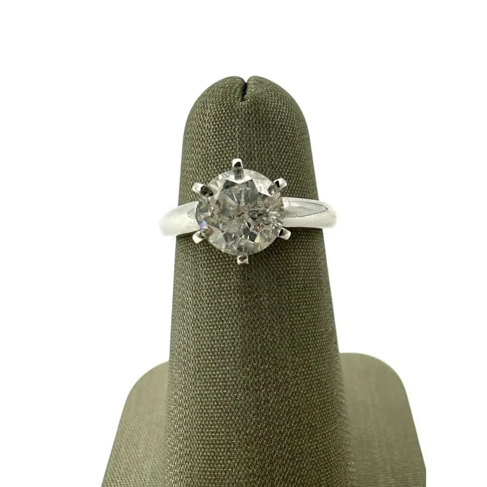 14K White Gold Diamond 1.2cttw Salt & Pepper Solitaire Ring (5)
